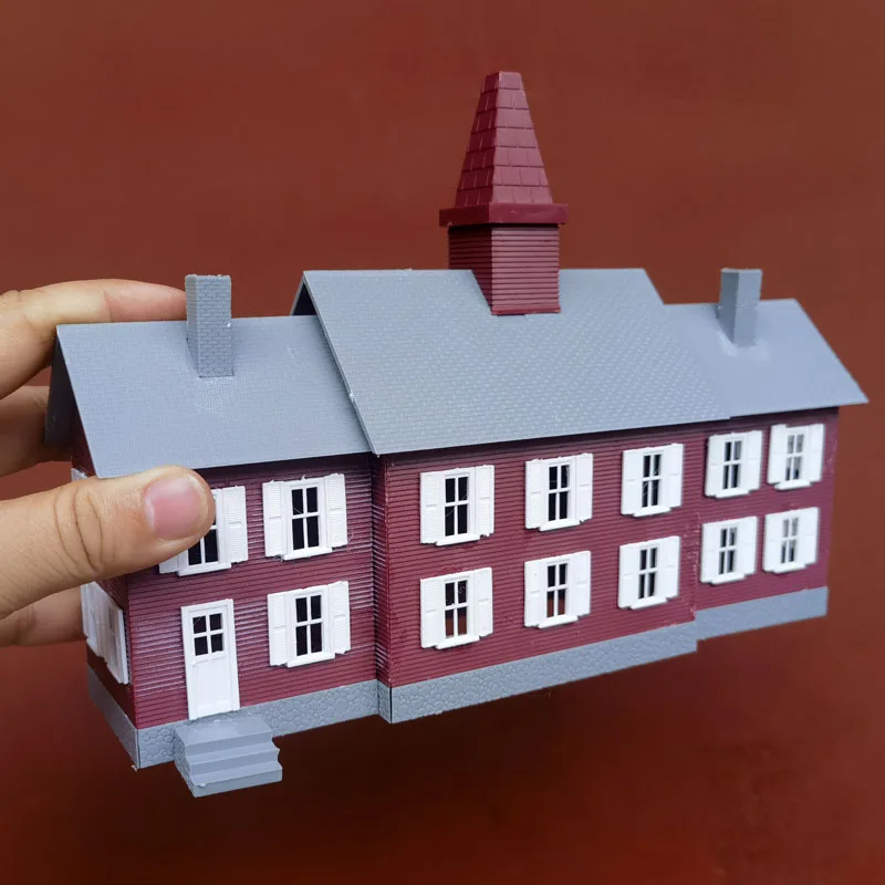 1set Ho Scale Model Dwelling Model House Scale Kit European Style Model Courtyard House Building 1:87 Scale Train Railway Layout