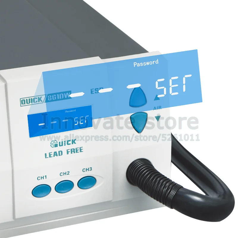 

Soldering Station QUICK 861DW 1000W Hot Air Rework Station Intelligent Digital Display Desoldering Station For PCB Chip Repair