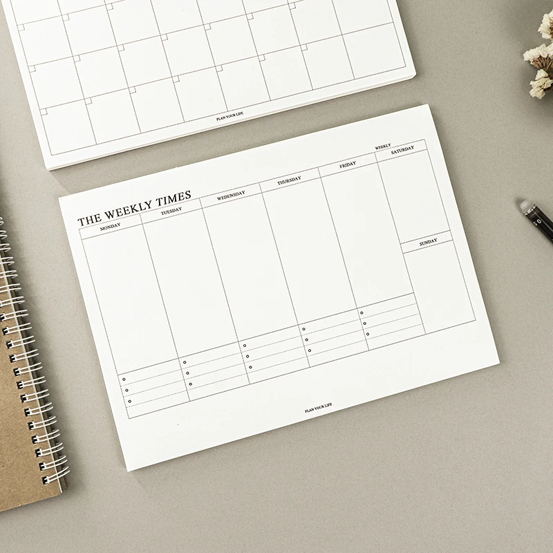 Weekly / Monthly Agenda Planner B5 Schedule Notebook 60 Sheets Notepad Diary Journal Paper School & Office Stationery Supplies