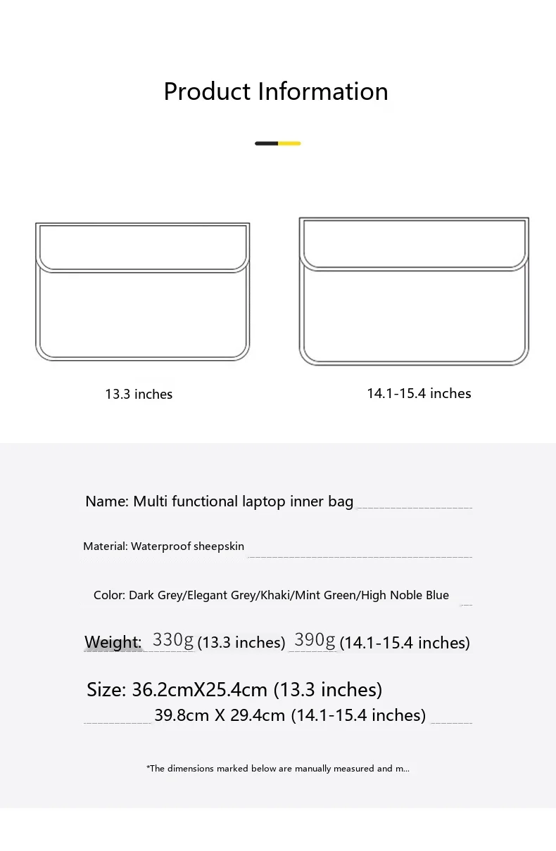 Laptop-Hülle aus Schafsleder 13,3-15,4 Zoll Ultrabook-Schutzhülle für MacBook Air Pro – Detail 2