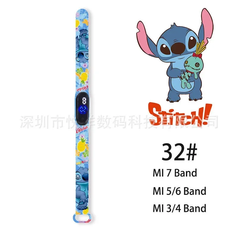 Disney Children\'s Watches Anime Figures Stitch LED Luminous Watch Touch Waterproof Electronic Sports Watch Kids Birthday Gift