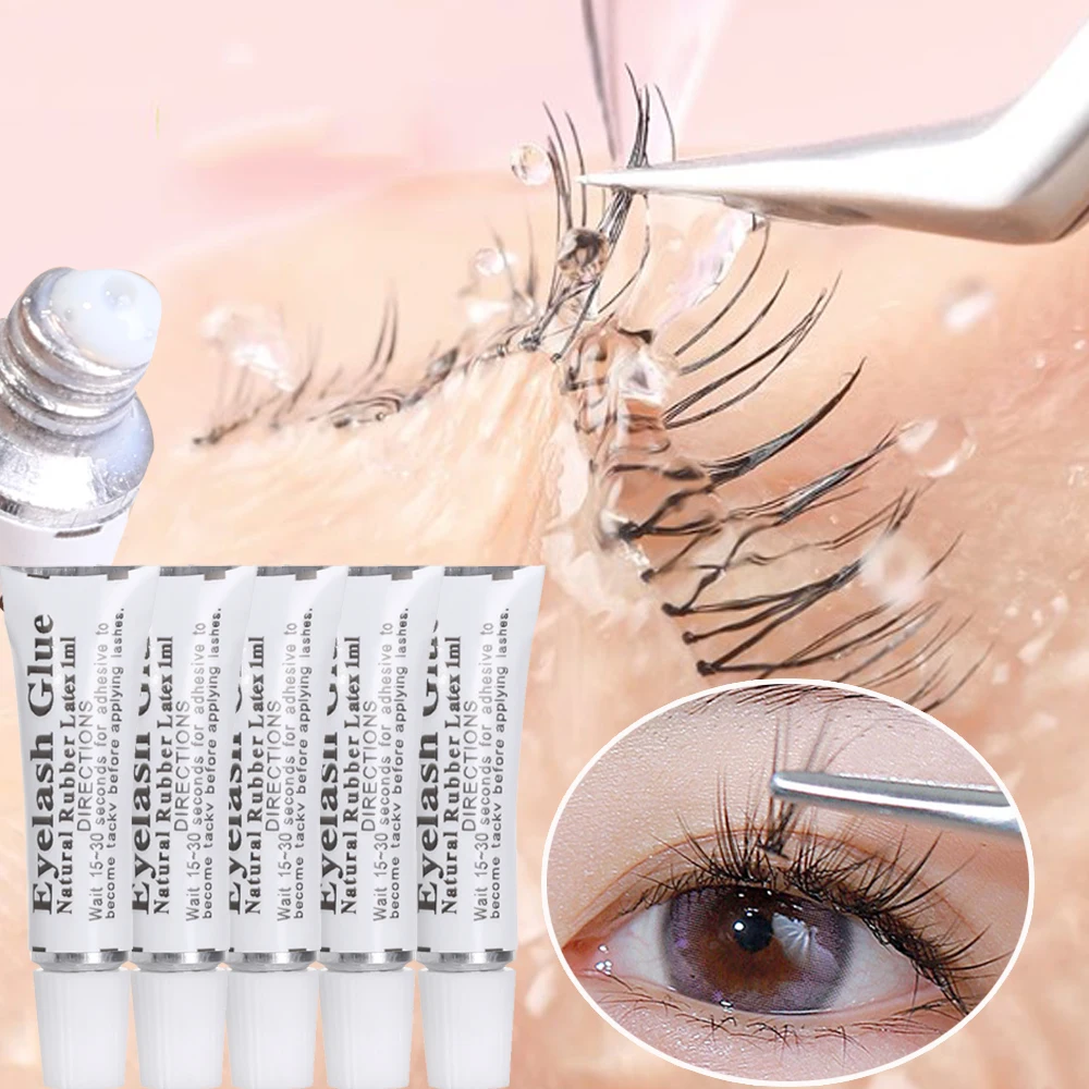 Cola descartável de cílios postiços, Clear-White, impermeável, secagem rápida, cílios postiços adesivos, cola de extensão, maquiagem ferramenta, Eye Lash Glue