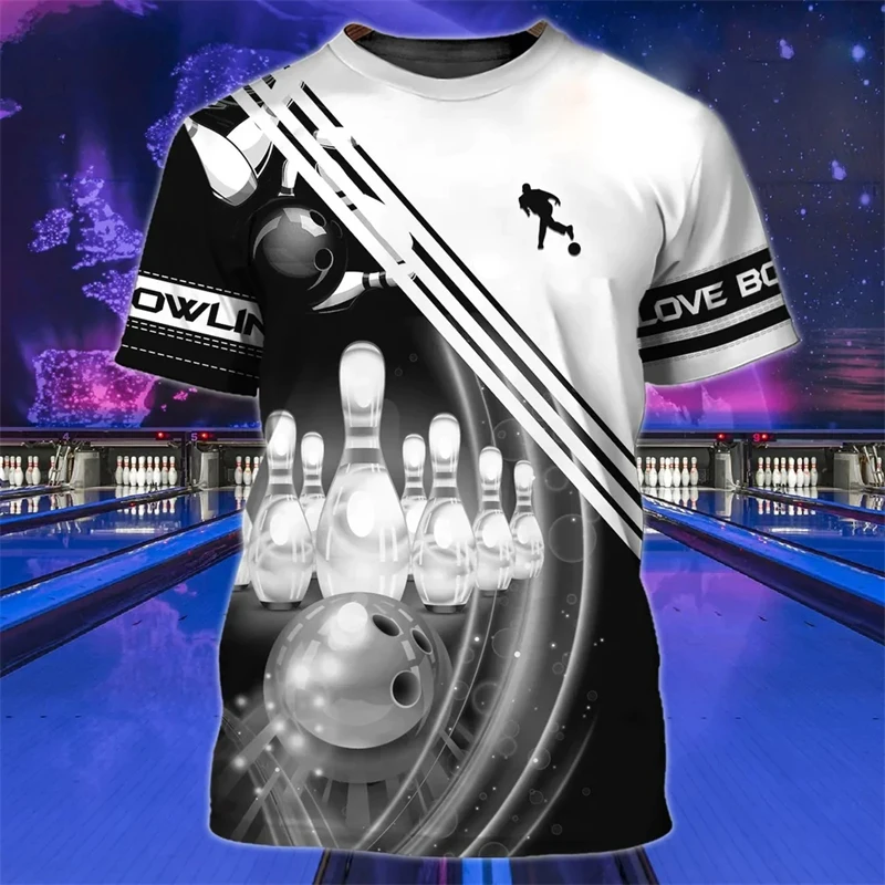 Summer New Fashion 3d Print Bowling T-Shirt Daily Casual Sportswear Men Women Hip Hop Round Neck Short Sleeve Oversized Tops 4XL