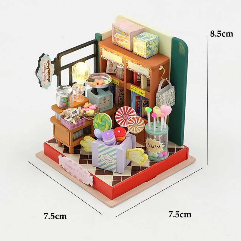 DIY Mini 3D Puzzles Holz Puppenhaus mit Möbel Licht Kits Puppenhaus Casa Miniatur Zubehör handgemachte Holzspielzeug Geschenke – Detail 7