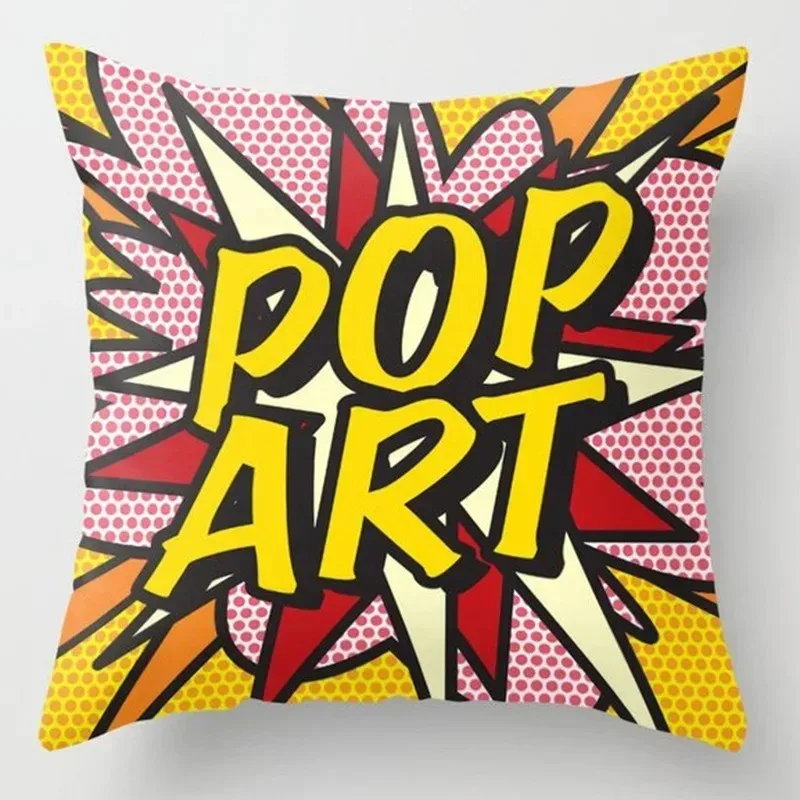 Cartoon letter graffiti pillowcase home bedroom living room sofa cushion cover rental decoration decorative pillowcase