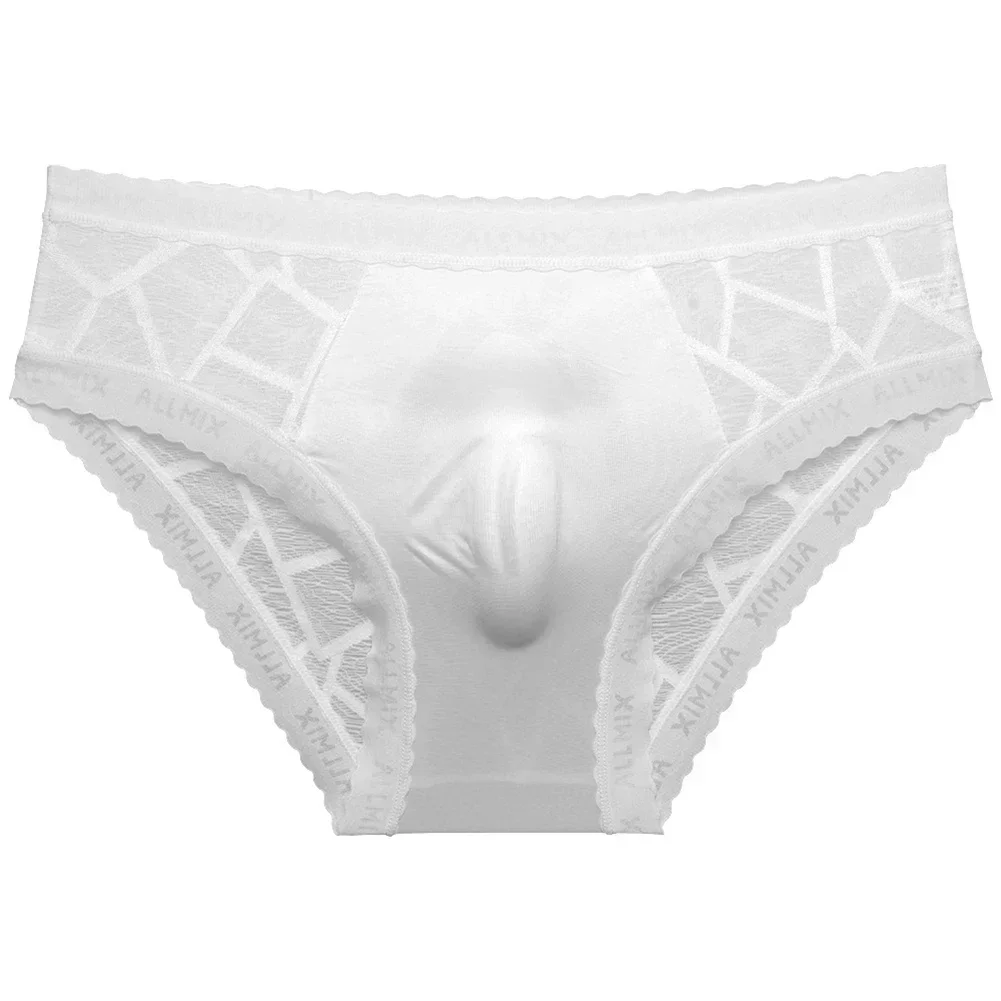 Men's Panties Sexy Briefs Elastic Ice Silk Sissy Pouch Lingerie Ultra-Thin Underwear Man Low Waist Underpants Seamless Knickers - Image 2
