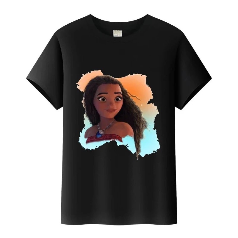 

Disney Moana Princess Print Girls Tshirt O-Neck t-shirt 90s Short Sleeves Tees Women Cheap Clothes Harajuku Blouses Children Top