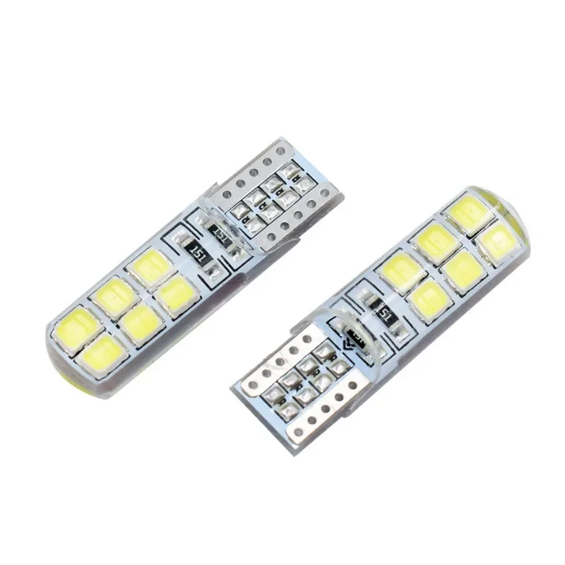 

10pcs T10 W5W Led Silicone Gel Light 194 168 2835 12SMD Clearance Lights 12V