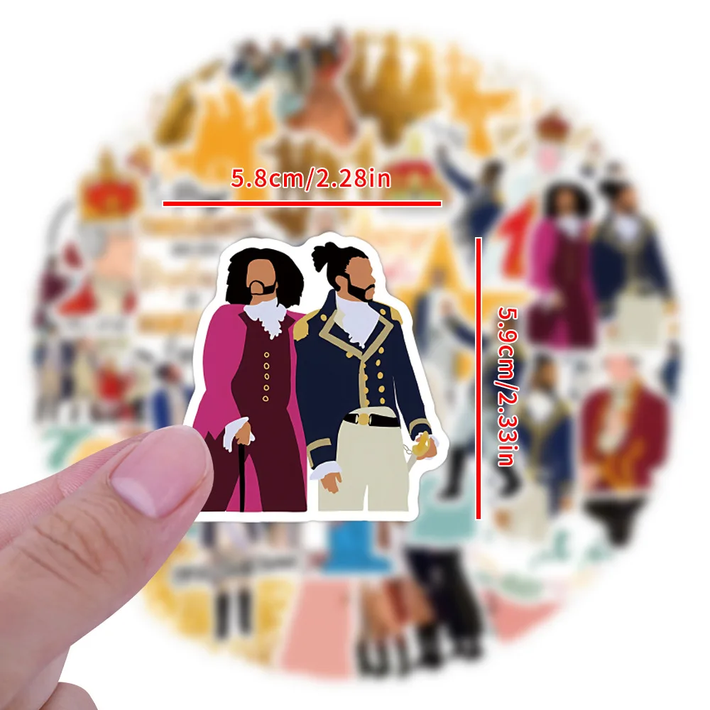 10/55 pçs dos desenhos animados hamilton musical graffiti adesivo dos desenhos animados personalizado diy papelaria caixa copo de água diário decalque à prova dwaterproof água brinquedo
