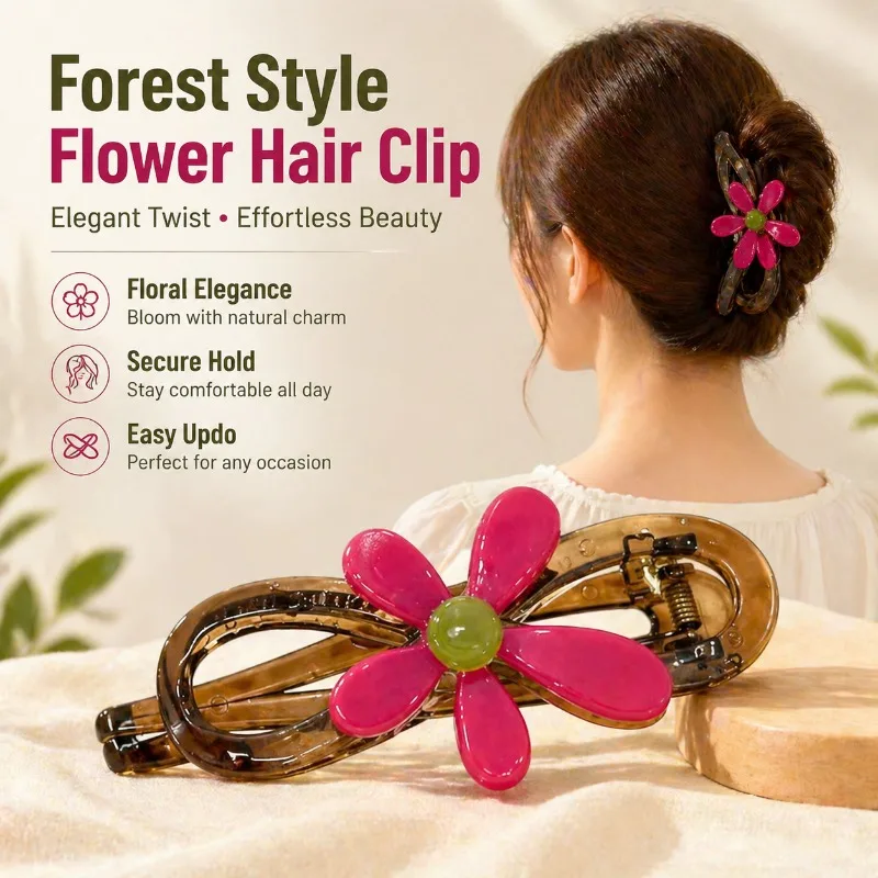 

Holding Force Trendy Hair Ornament Stylish Head Decor for Women To Create Sophisticated Retro Hairstyle Acetate Flower Clip