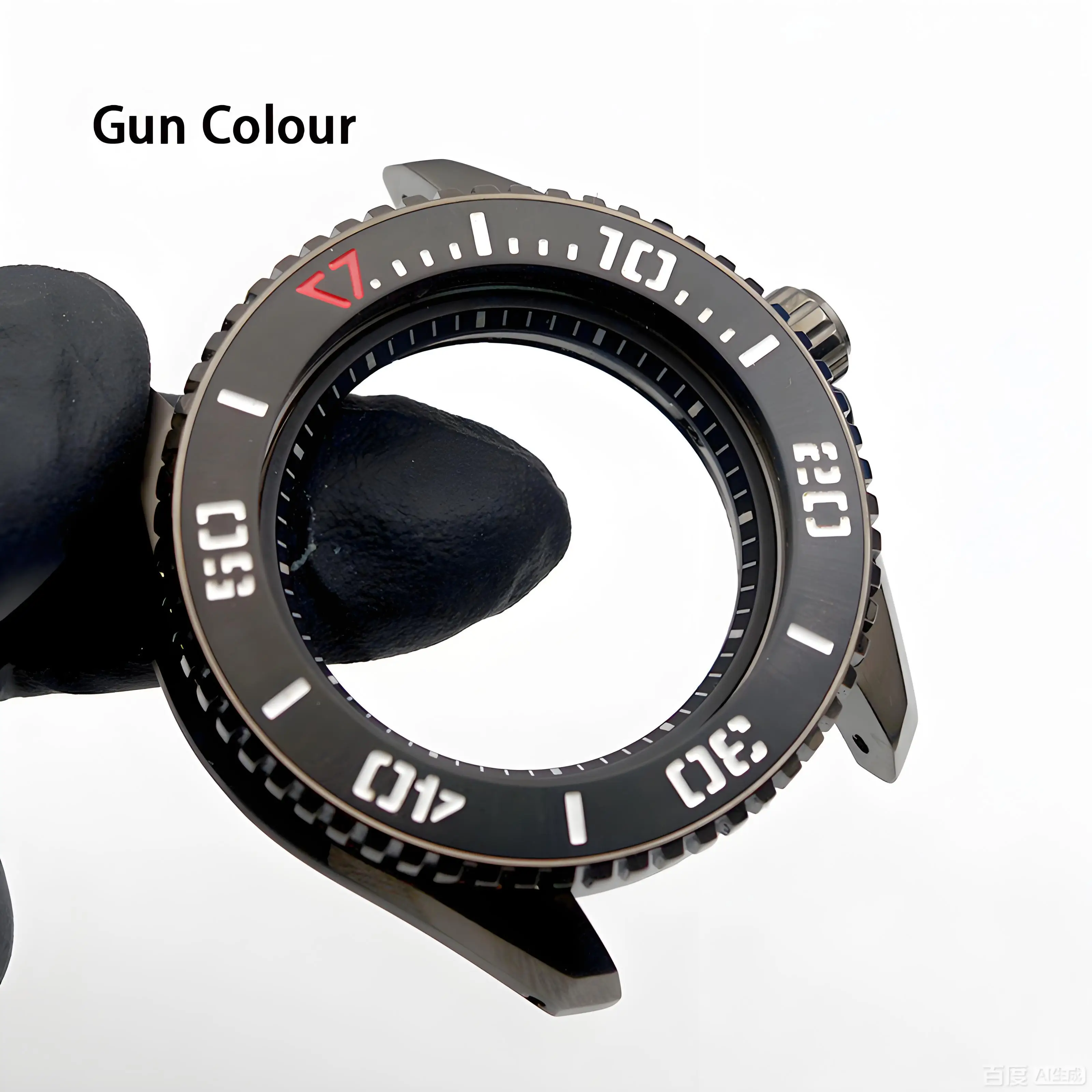 28.5mm Dial Sapphire Glass Watch Case Gun Metal Color Water Resistant Men's Accessory Fit NH35 NH36 4R 6R Movement