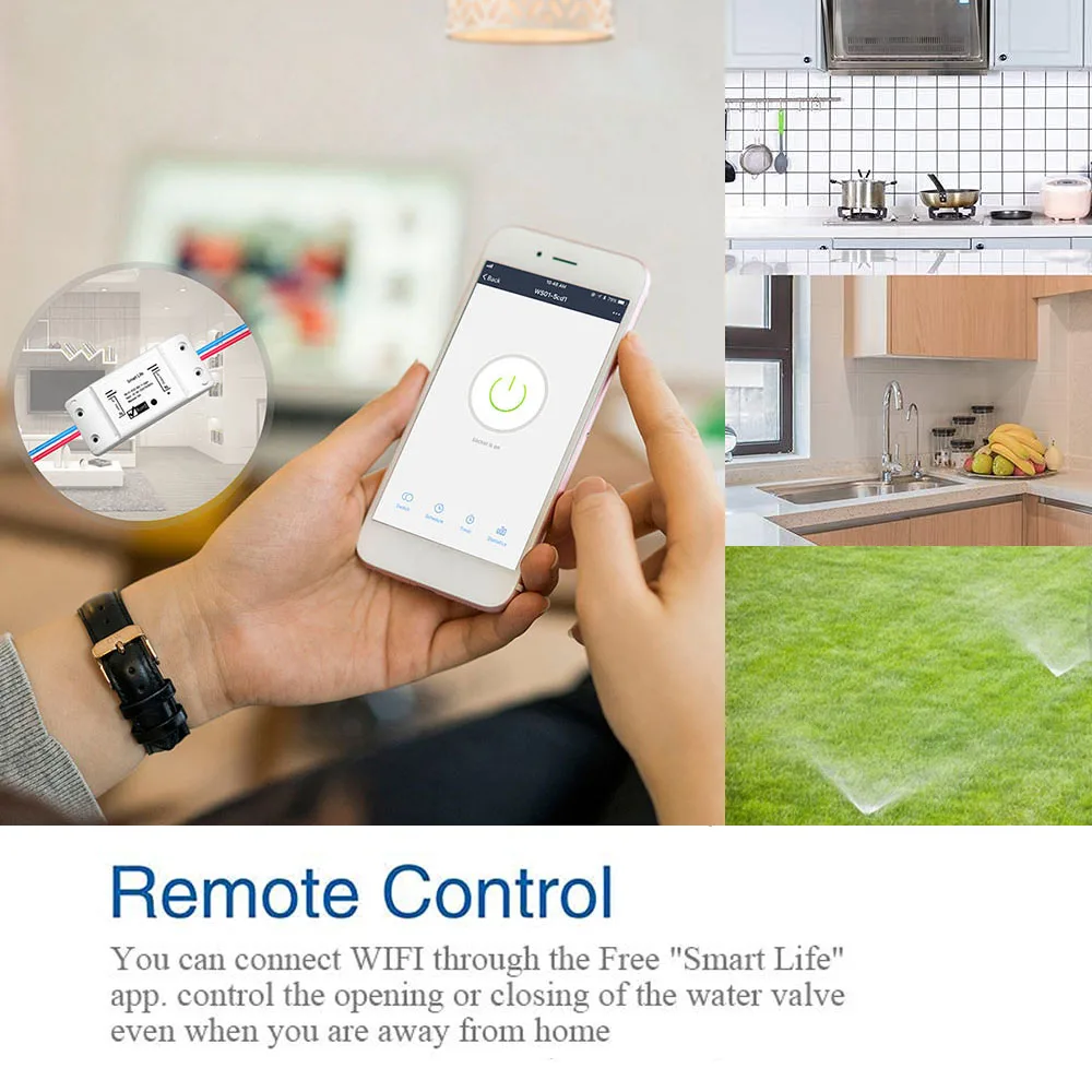 Tuya WiFi Smart Timing Switch Electric Ball Valve AC220V Water Auto Valve Controller Works With Alexa Google Home