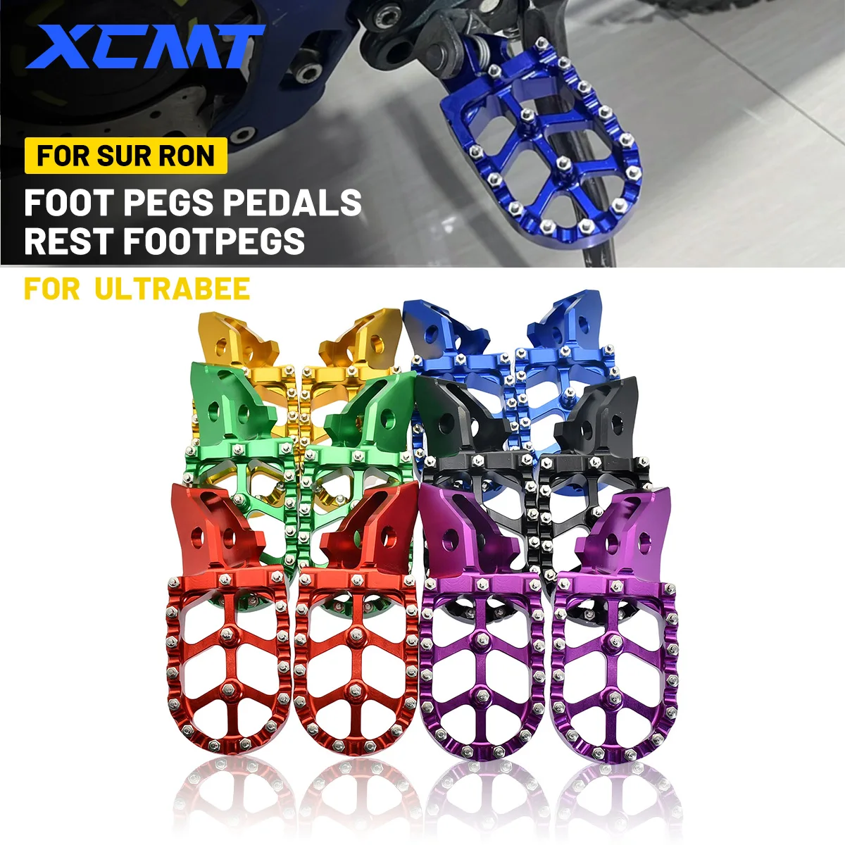 

Electric Motorcycle Footrest Foot Pegs Footpegs Rests Pedals For Sur-Ron Surron Ultrabee Ultra Bee Motocross Universal Parts