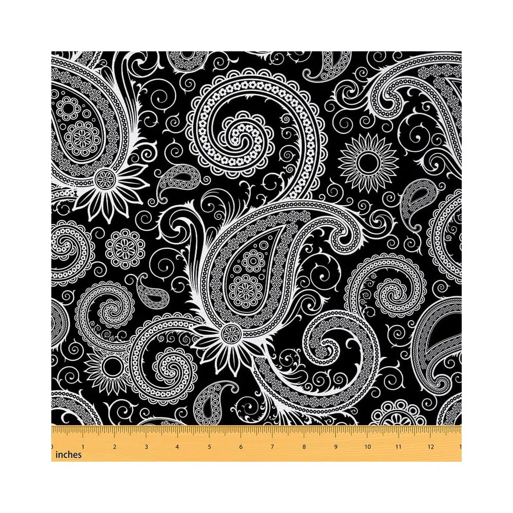 

Paisley Fabric By The Yard - Boho Print Upholstery For Chairs, Sofa, Couch - Bohemian Exotic Style Outdoor Waterproof - Indian