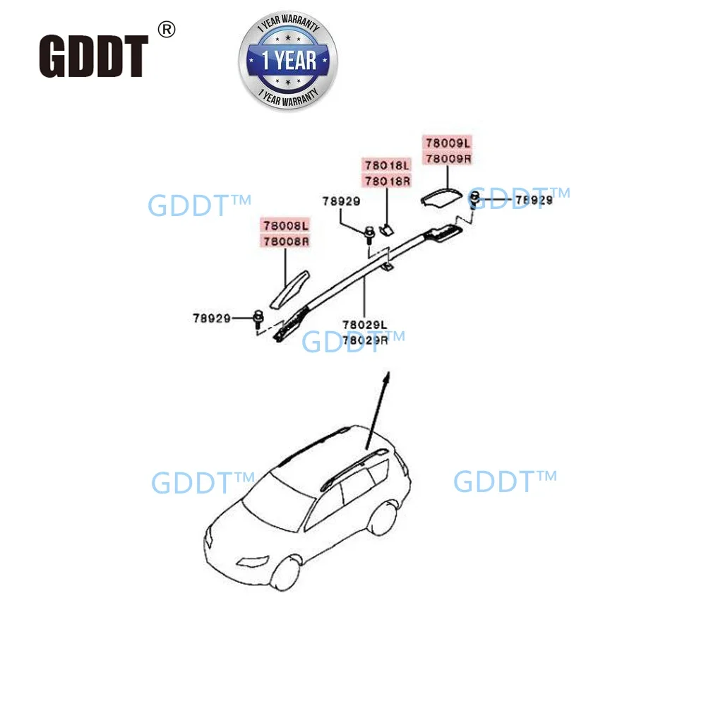 1 Piece Roof Rack Cover for Outlander EX CW 2007-2012 Rack Board for Airtrek Plastic Dirty Cover Decoration Cover No Painting