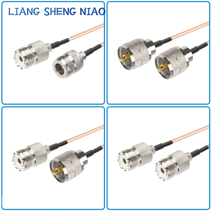 RG316 coaxial Cable UHF PL259 Male Plug 50 Ohm RF Extension Cable Connector Adapter Mini UHF series RF Jumper Pigtail 0.1m-30m