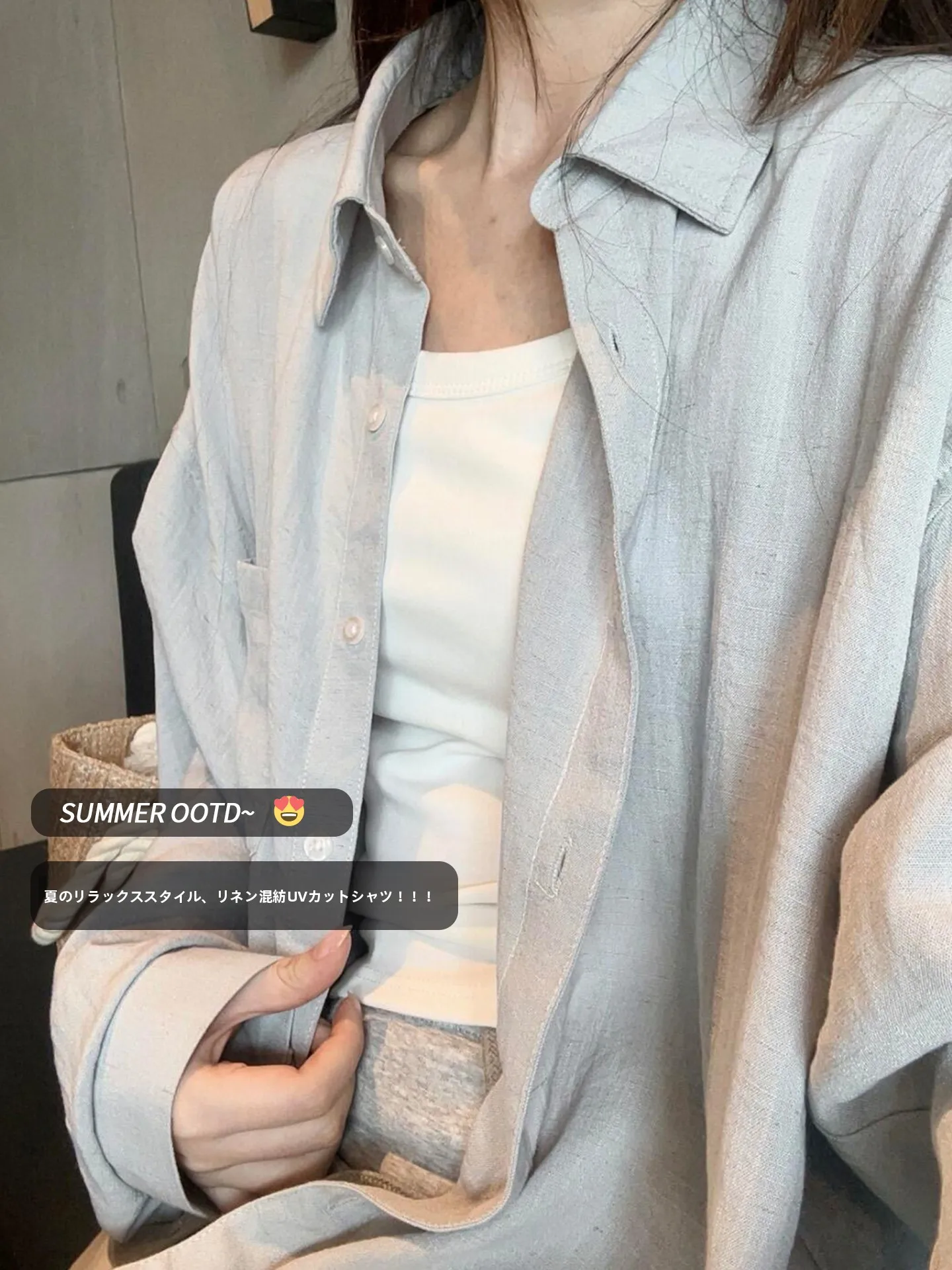 Blue Casual Linen Shirt Women Summer New Loose Long Sleeve Turn-down Collar Open Cardigan Top Breathable Sun Protection
