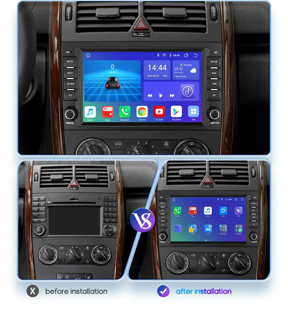 Android Car Radio for Mercedes Benz B200 Sprinter W906 W639 A B W169 2004 -2012 W245 Car Stereo Carplay GPS Auto Audio WIFI