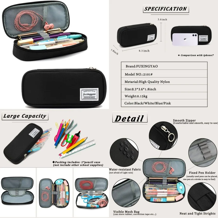

FUXINGYAO Пенал с несколькими отделениями для студентов и офисного использования Портативный и компактный пенал с несколькими отделениями