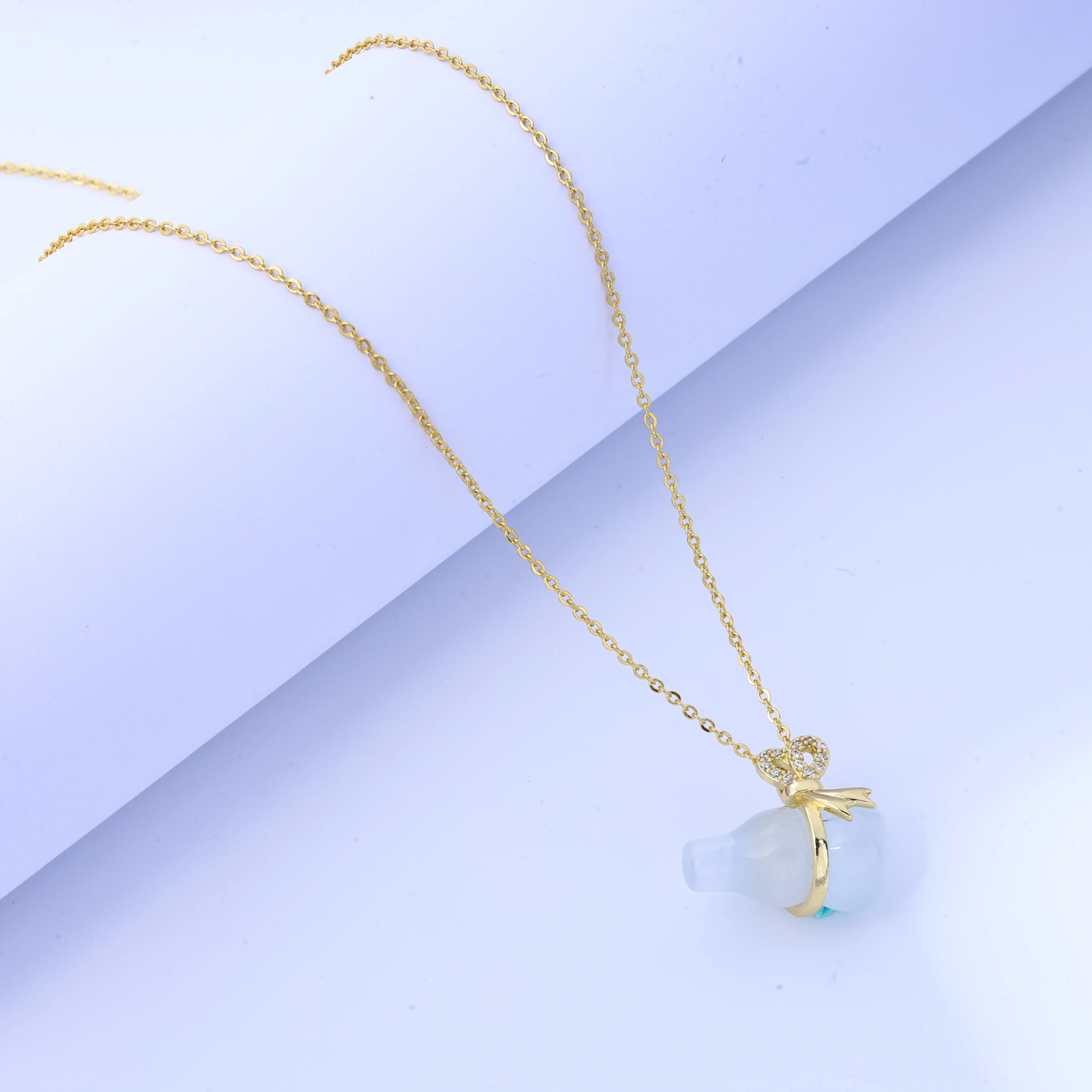 Beautiful Necklace for Women - 2025 New Pendant Light Luxury Titanium Steel Jade Gourd Clavicle Chain, Simple Cold Wind Design,