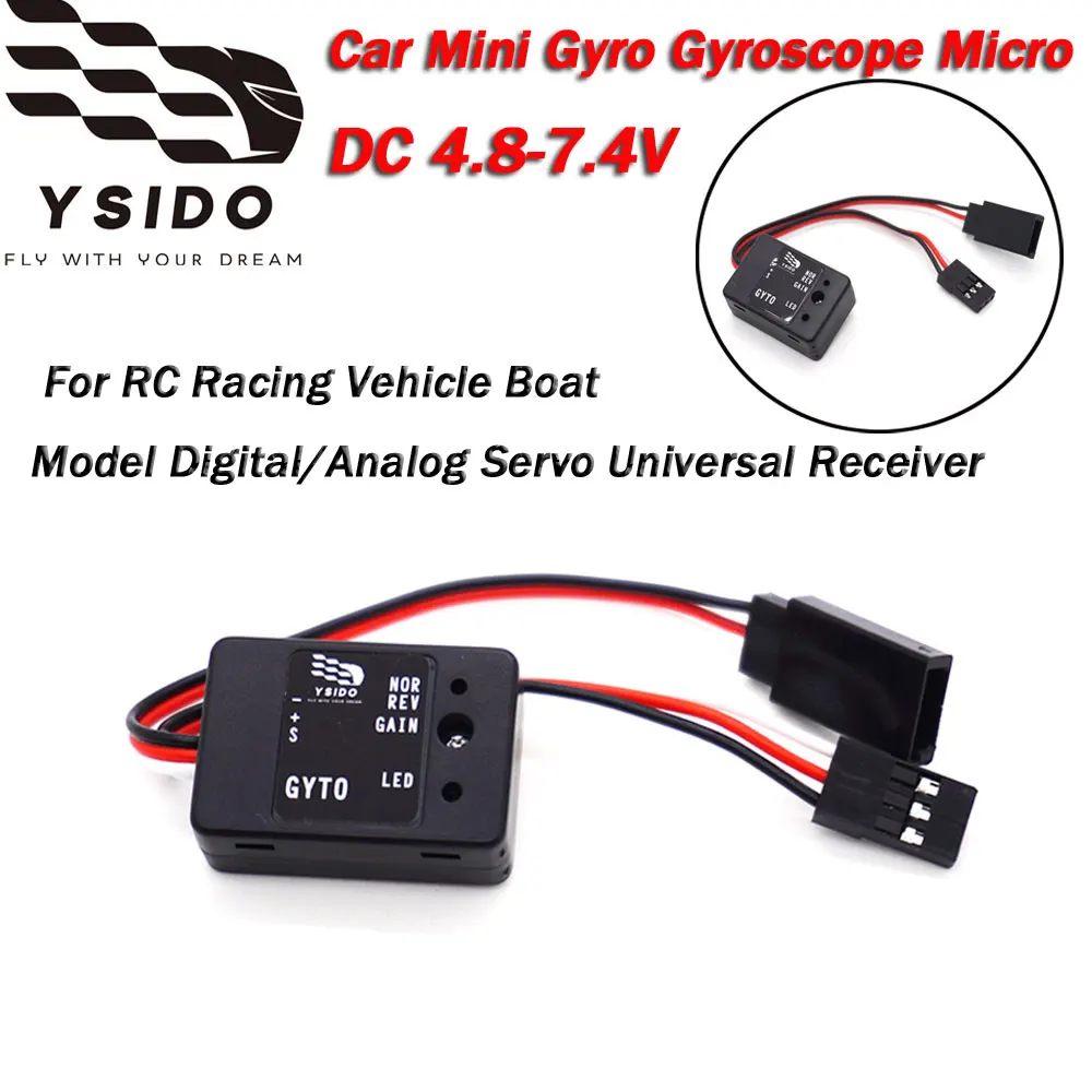 

YSIDO RC автомобильный микрогироскоп DC 4,8-7,4 В, используемый для радиоуправляемой модели гоночной лодки, цифровой/аналоговый сервопривод, универсальный приемник