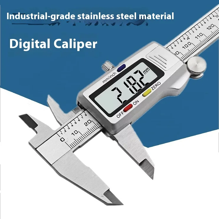 High Precision 0-150MM Industrial Vernier Caliper New Large Screen Stainless Steel Digital Display Manual Power Measuring Tool