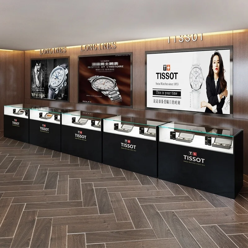 

Custom modern watch display counter watch shop display jewelry showroom cabinets