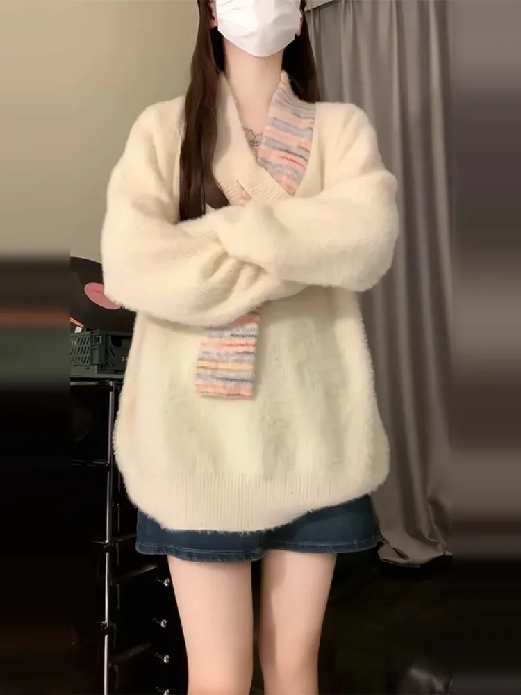 Pull en tricot doux et épais pour femme, pull léger et polyvalent, sensation haut de gamme, nouvelle collection automne hiver