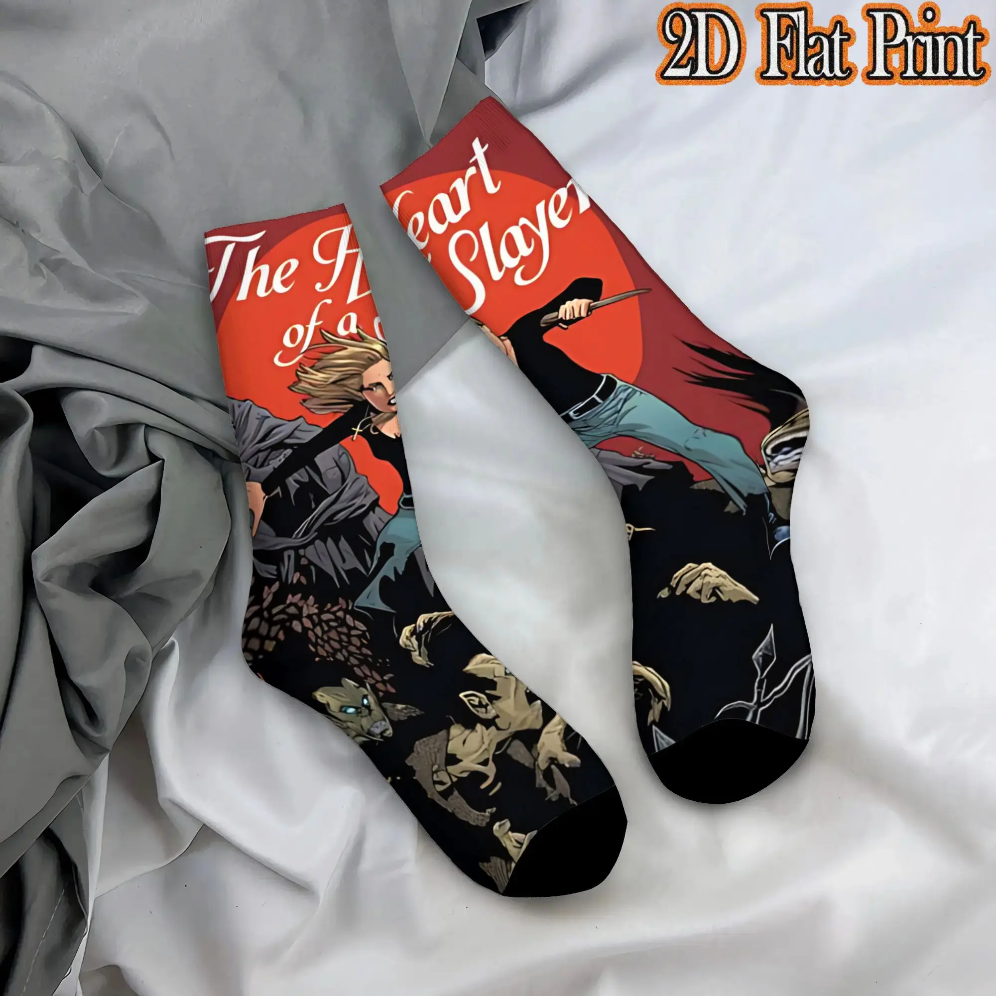 Fashion Vintage Vampire Slayer Buffy  Men's  Mid TubeSock Unisex  Funny Mid-Calf Socks