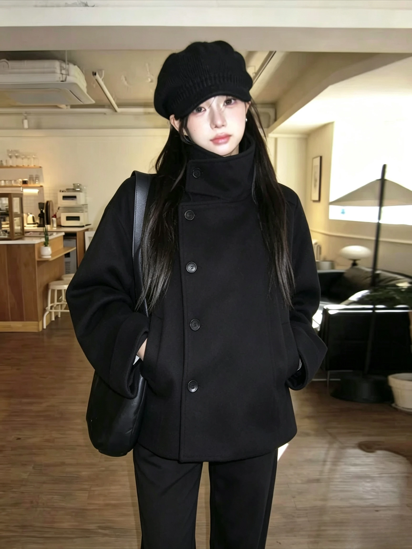 Women Black Turtleneck Sweater 2026 Autumn Y2K Korean Style Retro Harajuku Casual Pullover Fashion Ladies Daily Wear Tops
