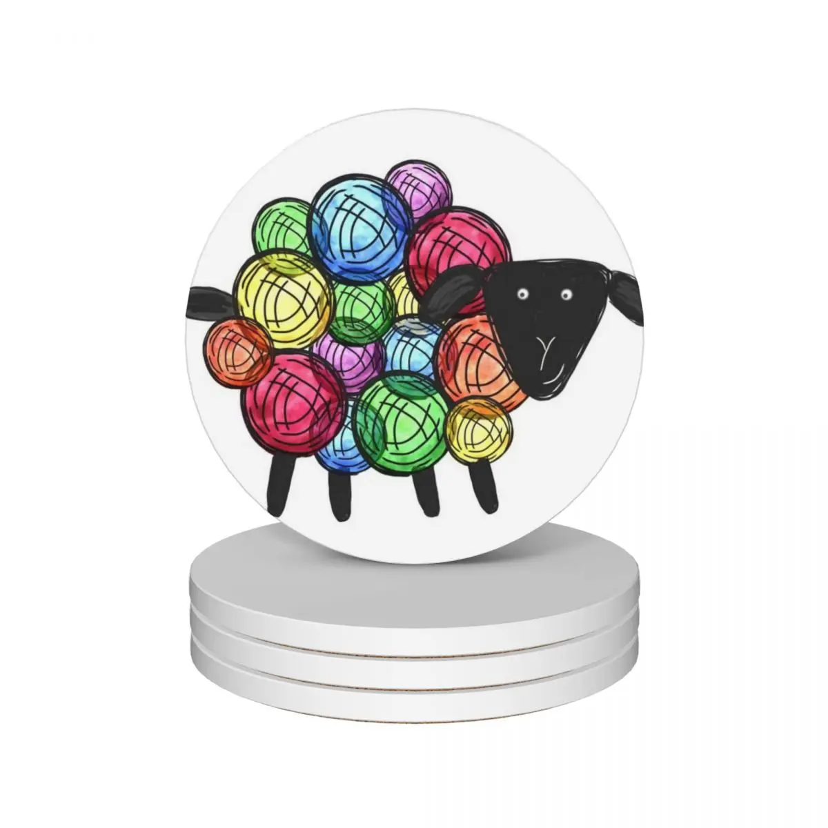 

rainbow sheep Ceramic Coasters (Set of 4) ceramic stand mug mat Coasters