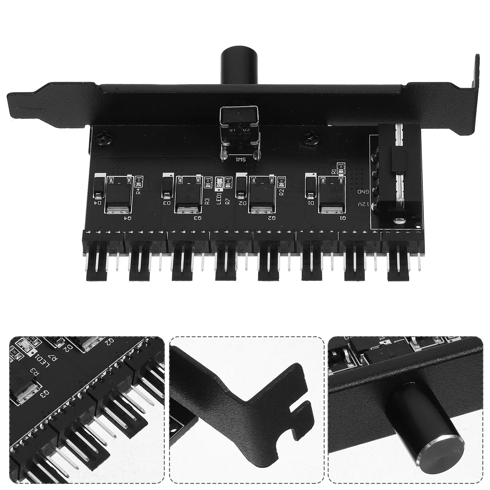 

Fan Controller Hub 4 Pin 3 Pin Adjustable Speed Regulator Silent Splitter Cooling Chassis Case Hub Compatible with All