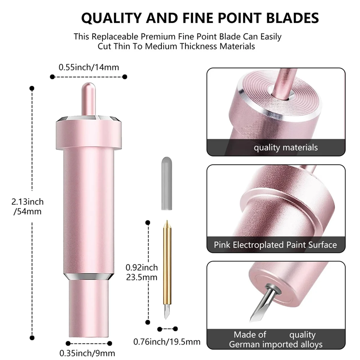 Deep Cut Blade for Cricut Maker 3/Maker/Explore 3/Air 2/Air/One/Venture,60°Deep Point Blade and Housing,Pink