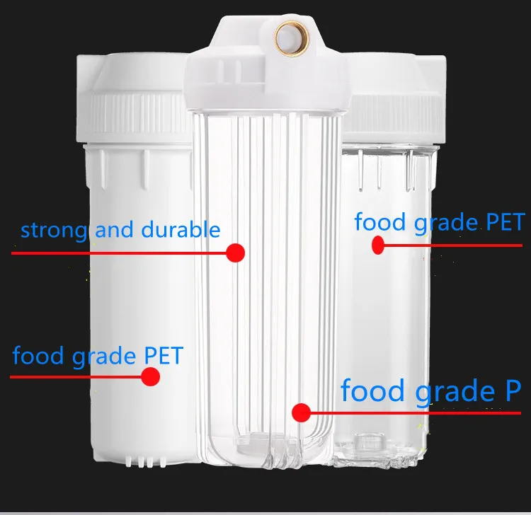 10 inch transparent filter bottle 2/4/6 points household water purifier water dispenser accessories pre-filter housing