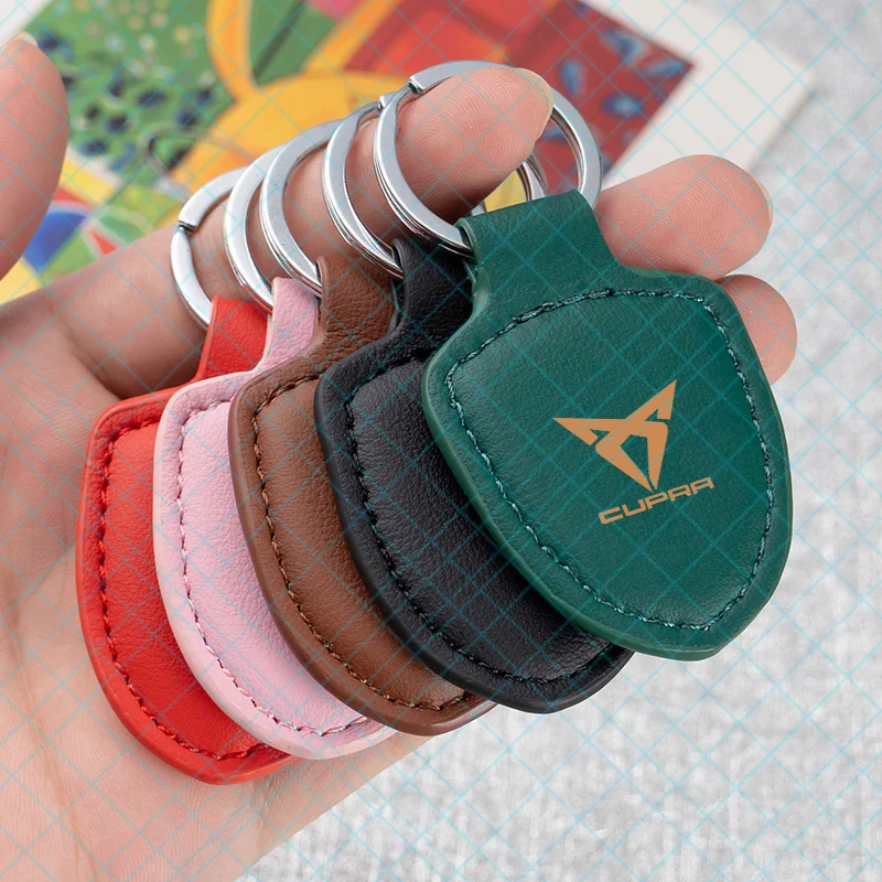 1PC Fashion Car Keychain Ring Leather   Key Chain Gift For Seat Cupra Raval Born Leon Formentor Ateca Terramar Auto Accessories