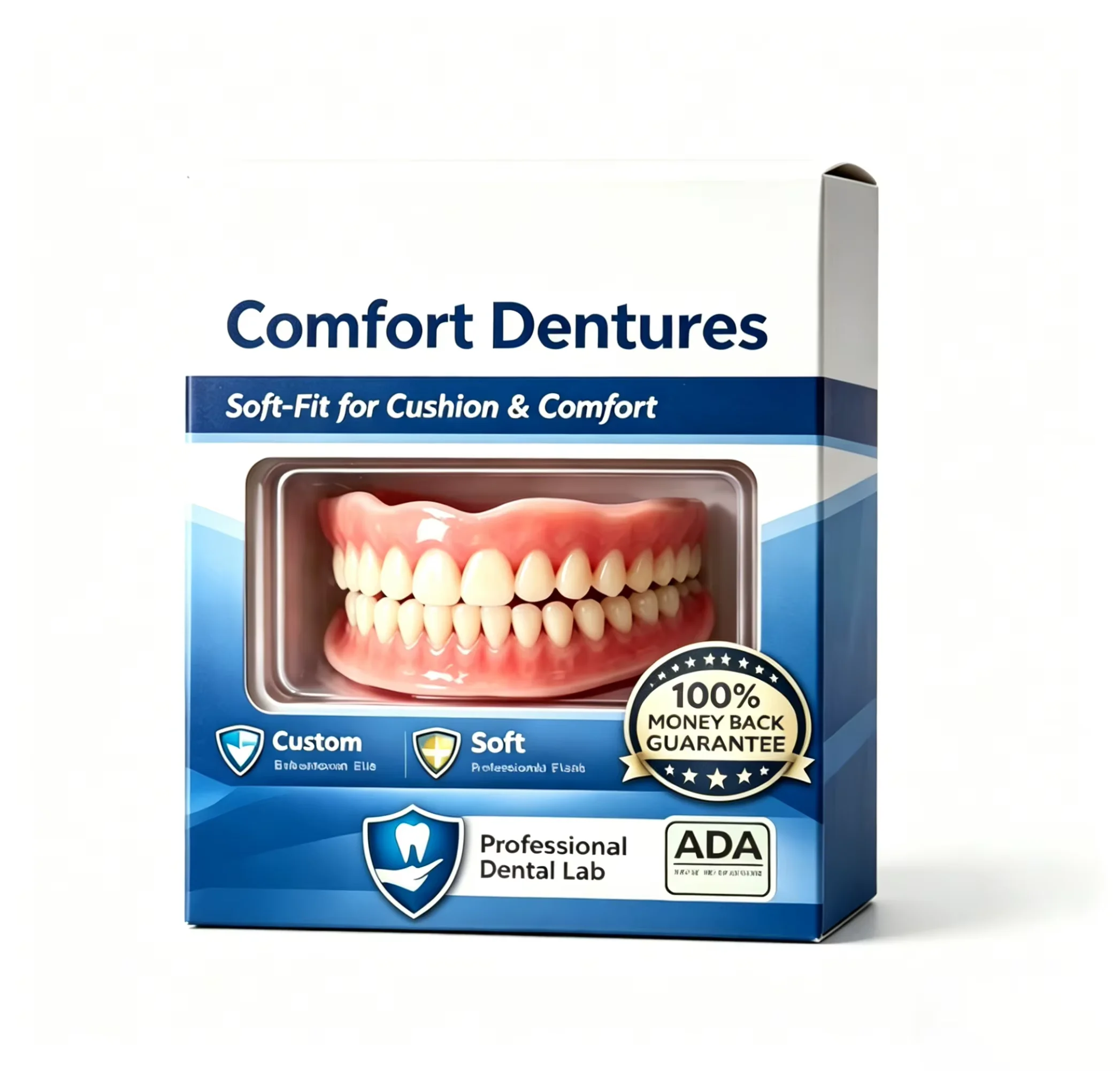 Teeth Whitening Instant - Conjunto Completo de Dentaduras Naturais Superiores
