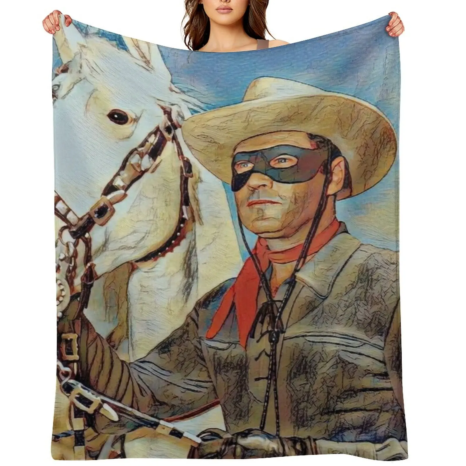 

The Lone Ranger and Silver Throw Blanket Luxury Throw anime blankets ands Camping Blankets