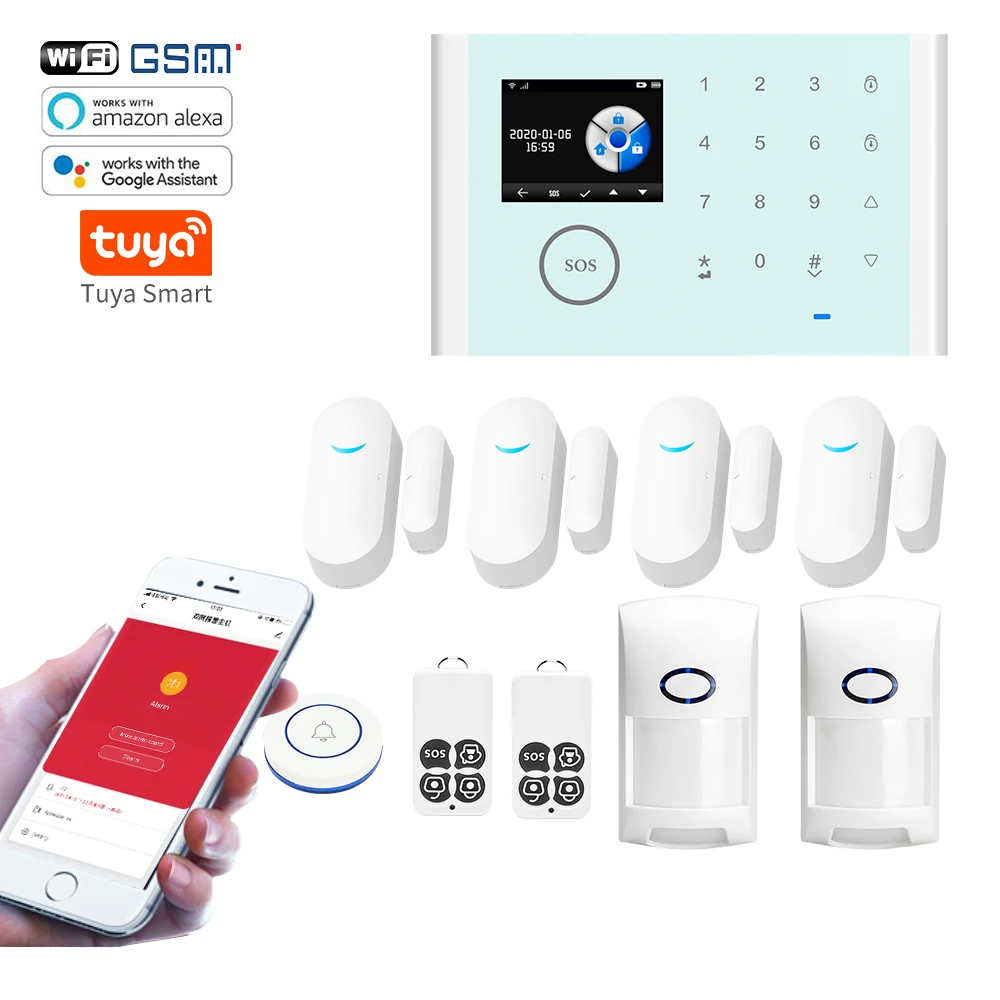 

OEM ODM Tuya Smart Life APP Control Tuya Wifi GSM Home Burglar Security security System