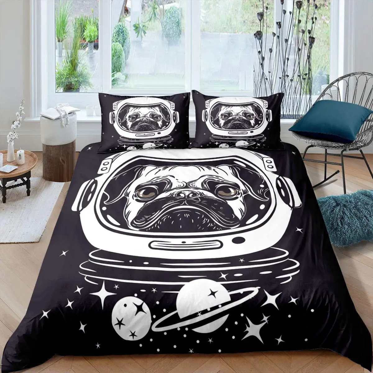 Imagem -03 - Conjunto Consolador Astronauta para Meninas Adolescentes Tamanho Completo Cama 3d no Espaço Exterior Decoração Ultra Macia do Quarto Galaxy Peças