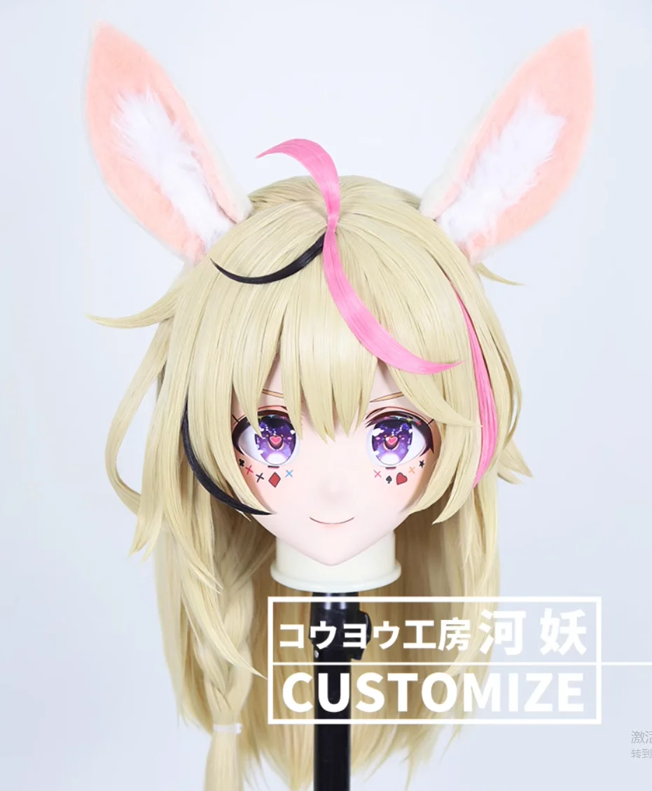 C-10132 Customize Full Head Resin Cartoon Cosplay Japanese Character Anime Role Play Crossdress Kigurumi Mask With Back Shell