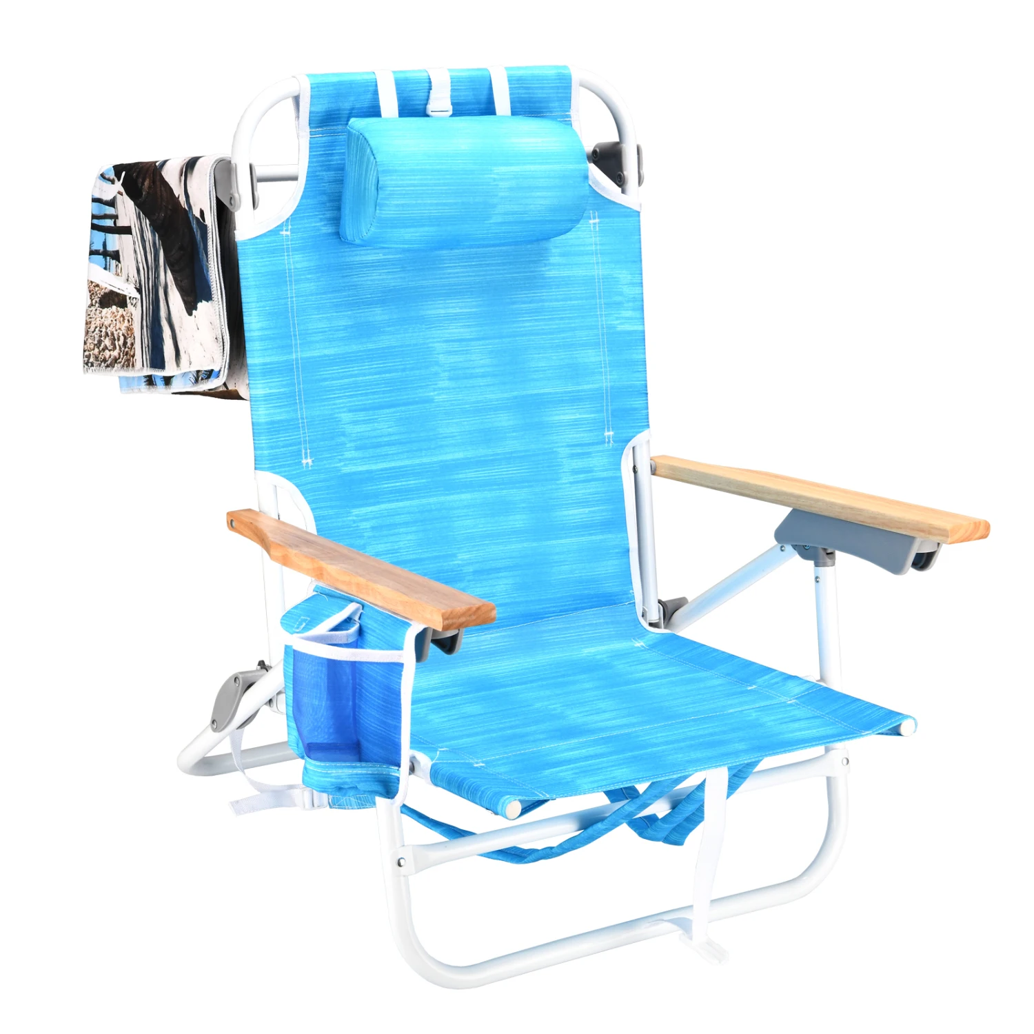 1PCS Backpack Beach Chairs for Adults Beach towel backpack beach chairs for adults 5 position chair with pouch folding lightweig