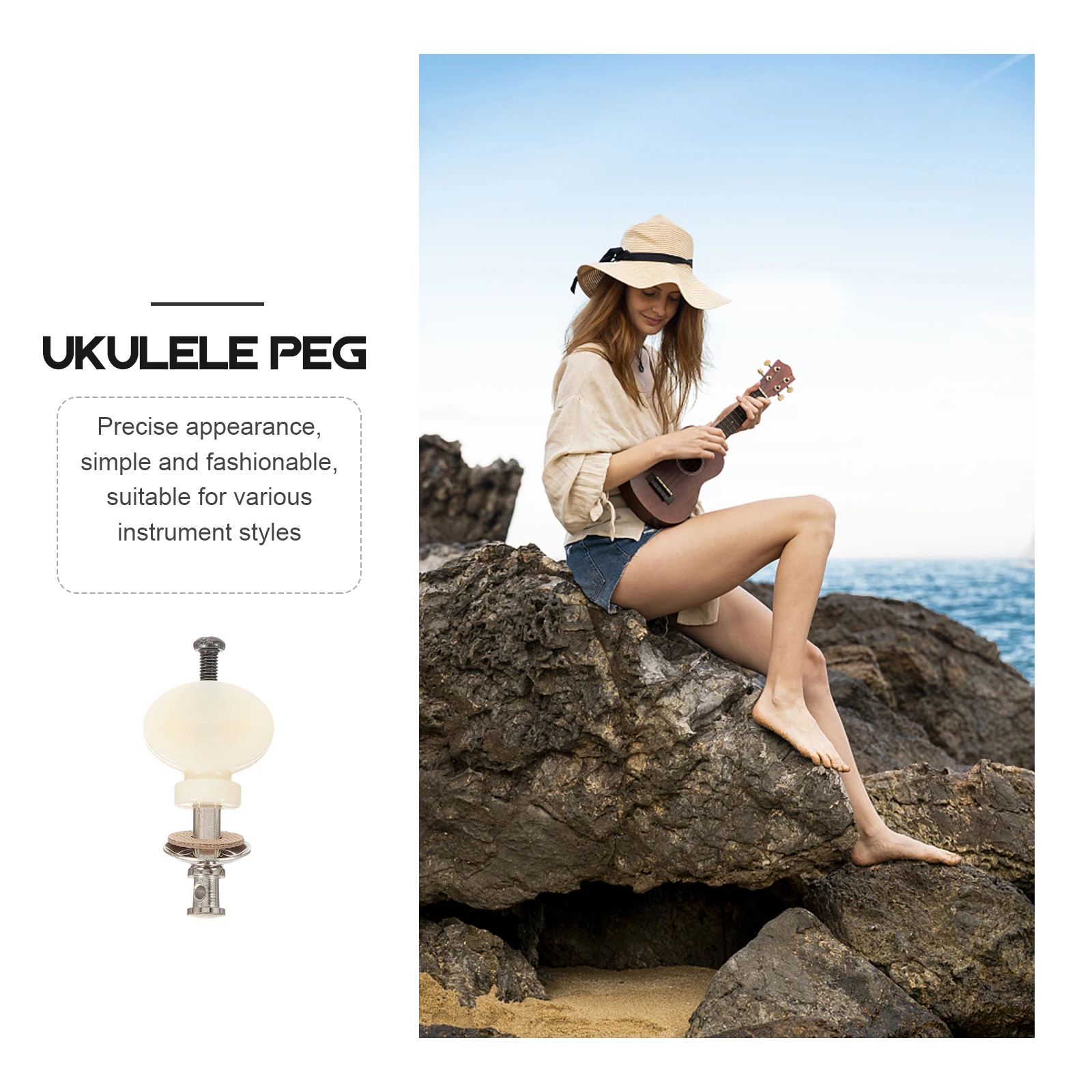 

4Pcs Ukulele Tuning Pegs Comfortable Grip Easy Replace Suitable Various Instrument Styles Beginners Ukulele Peg