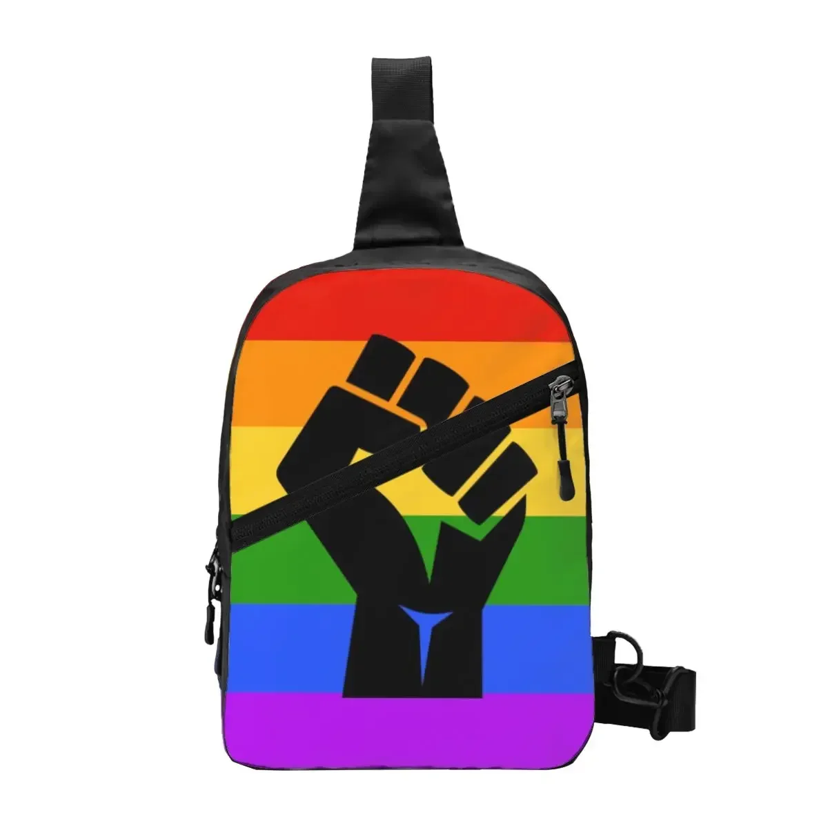 Casual Black Lives Matter BLM Pride Sling Bag for Traveling Men LGBT Rainbow Crossbody Chest Backpack Shoulder Daypack