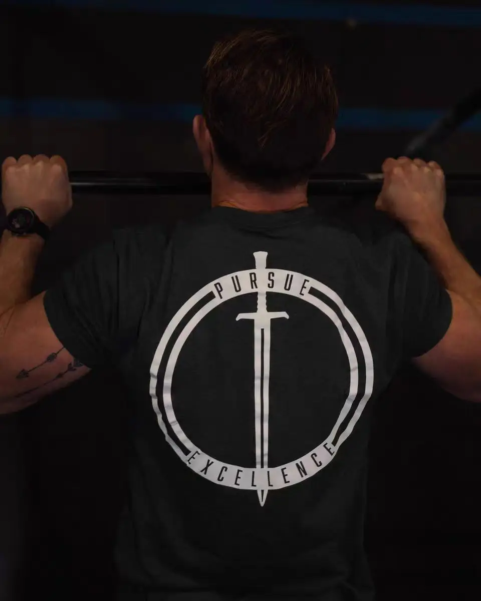 Trendy Physical Fitness Half-sleeved Tactical Short-sleeved Y2K Men's King's Sword Printed Round-neck T-shirt