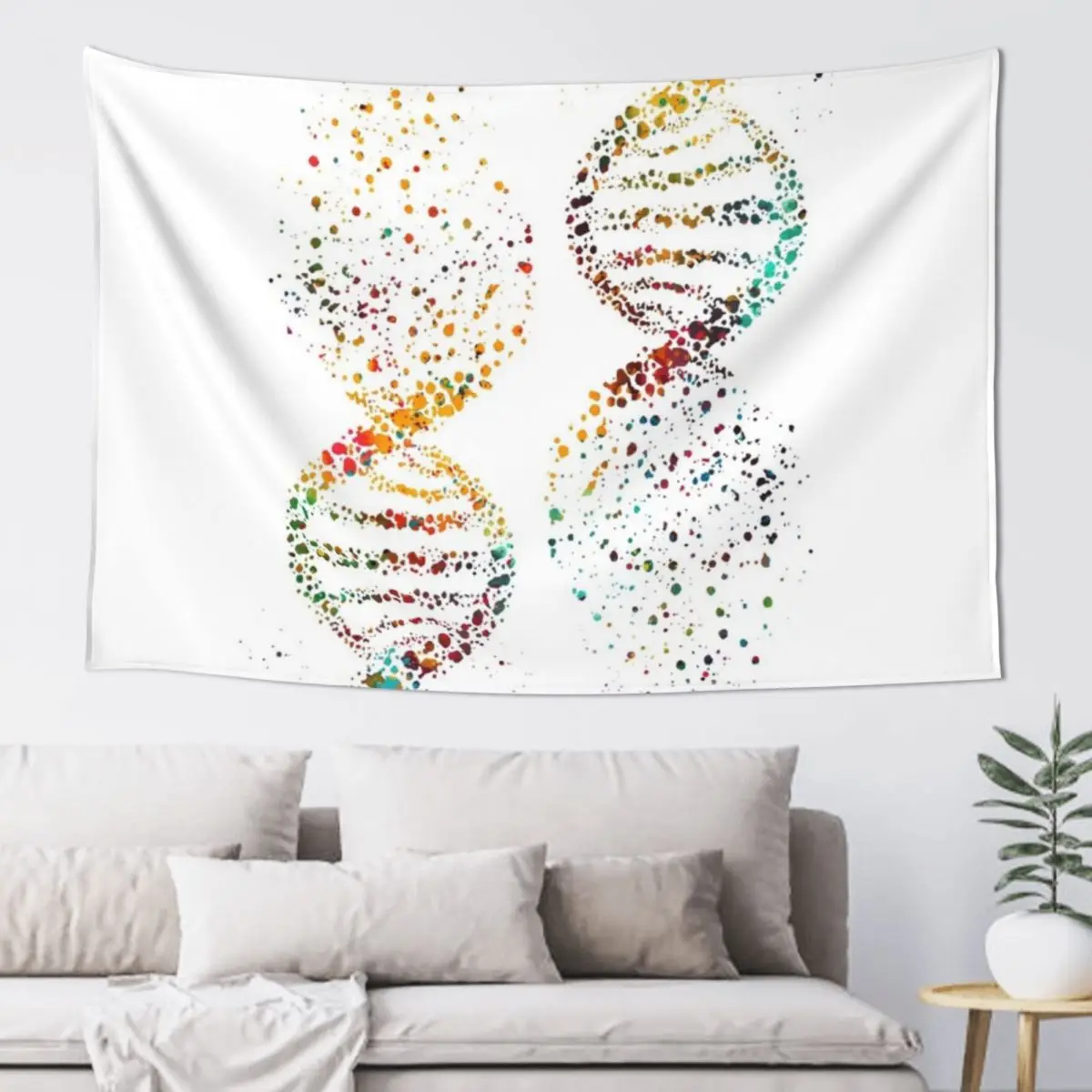 DNA, Watercolor Art,Dna double helix genetic Tapestry Wallpaper Bedroom Room Decor Aesthetic For Bedroom Tapestry