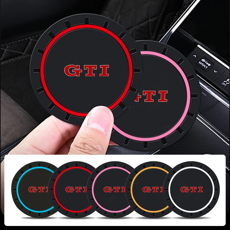 

2pcs Car Silicone Non-slip Water Coaster Cup Holder Bottle Mats For VW GTI Golf Jetta Passat mk4 mk6 CC Golf 5 7 Tiguan Scirocco