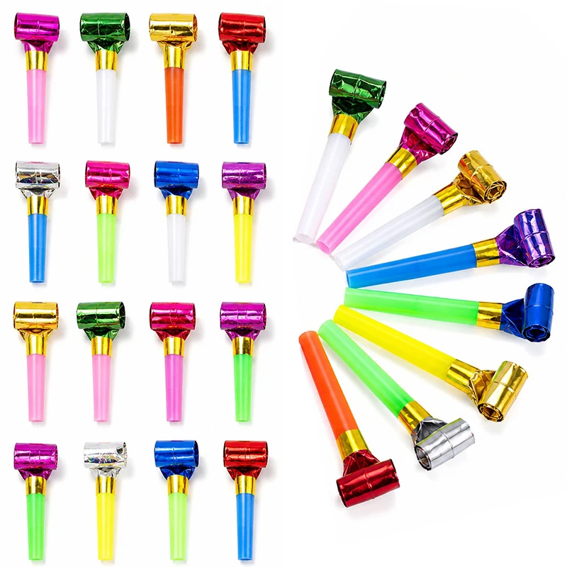 25-50PCS/Set Festive Noise Makers Party Blowers Bright Random Color Whistle for Bachelorette Party Club Pub Atmosphere Decor ZYF