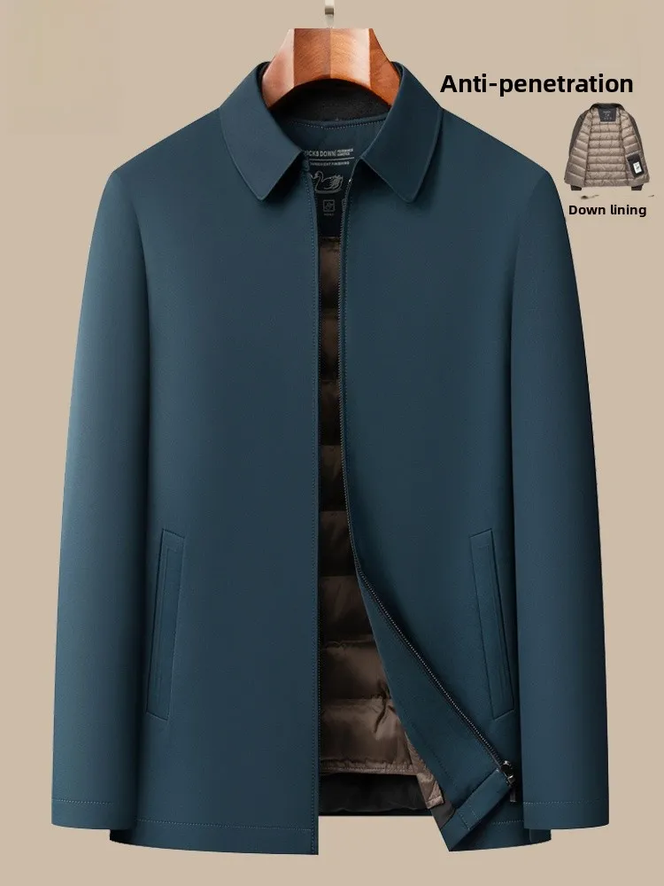 

Detachable Inner Lightweight Thin down Jaet Men's Thiened Busin Jaet Dad Winter Clothes Polyester Fiber