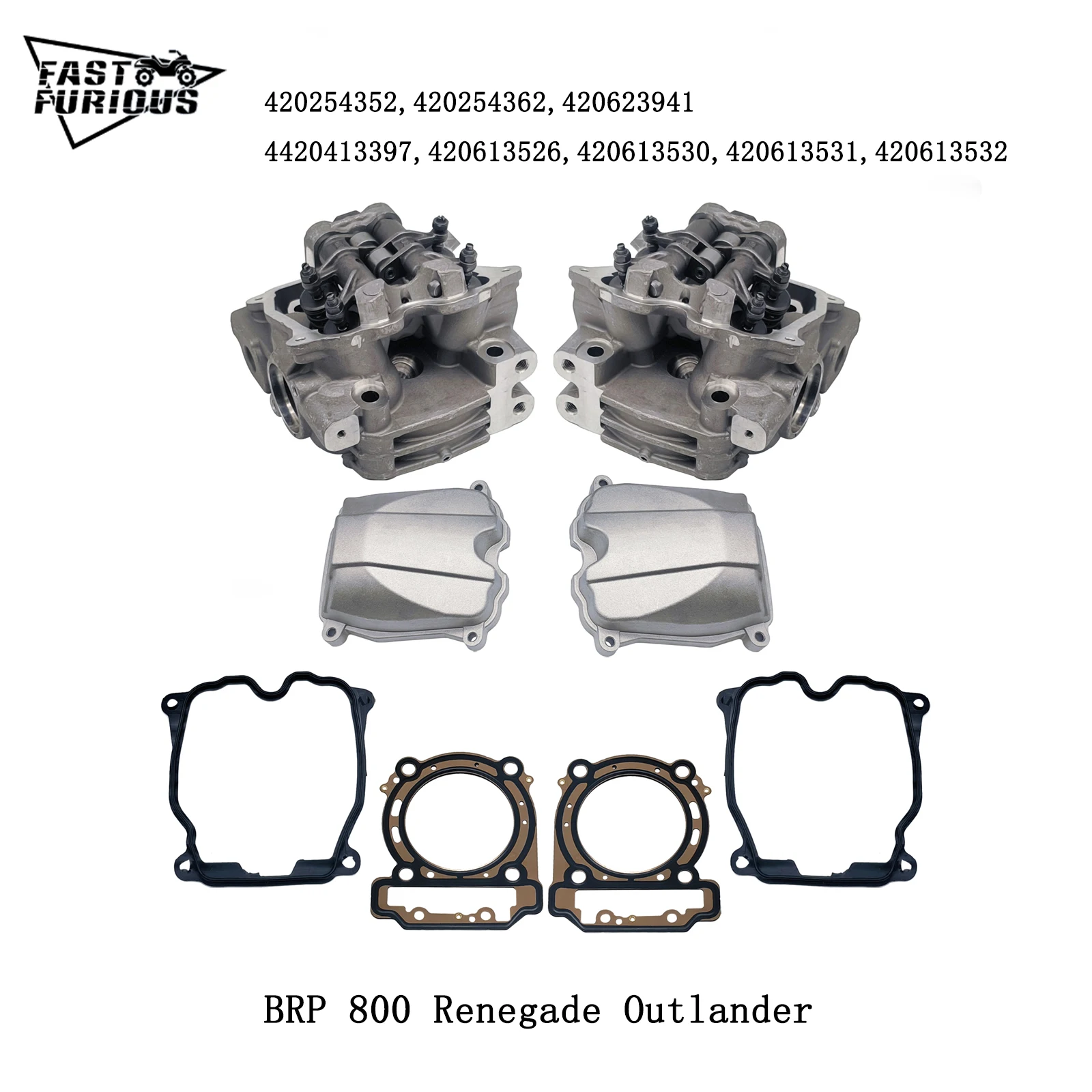 Front and rear cylinder head assembly For For  Maverick 800 UTV Outlander Commander 420254352 420413397