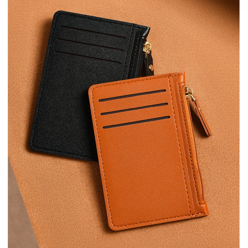 Ultra Thin Multi Slot Card Bag Women Zipper Coin Purse Coin Pouch Large Capacity ID Card Holder Credit Card Holder Badge Holder